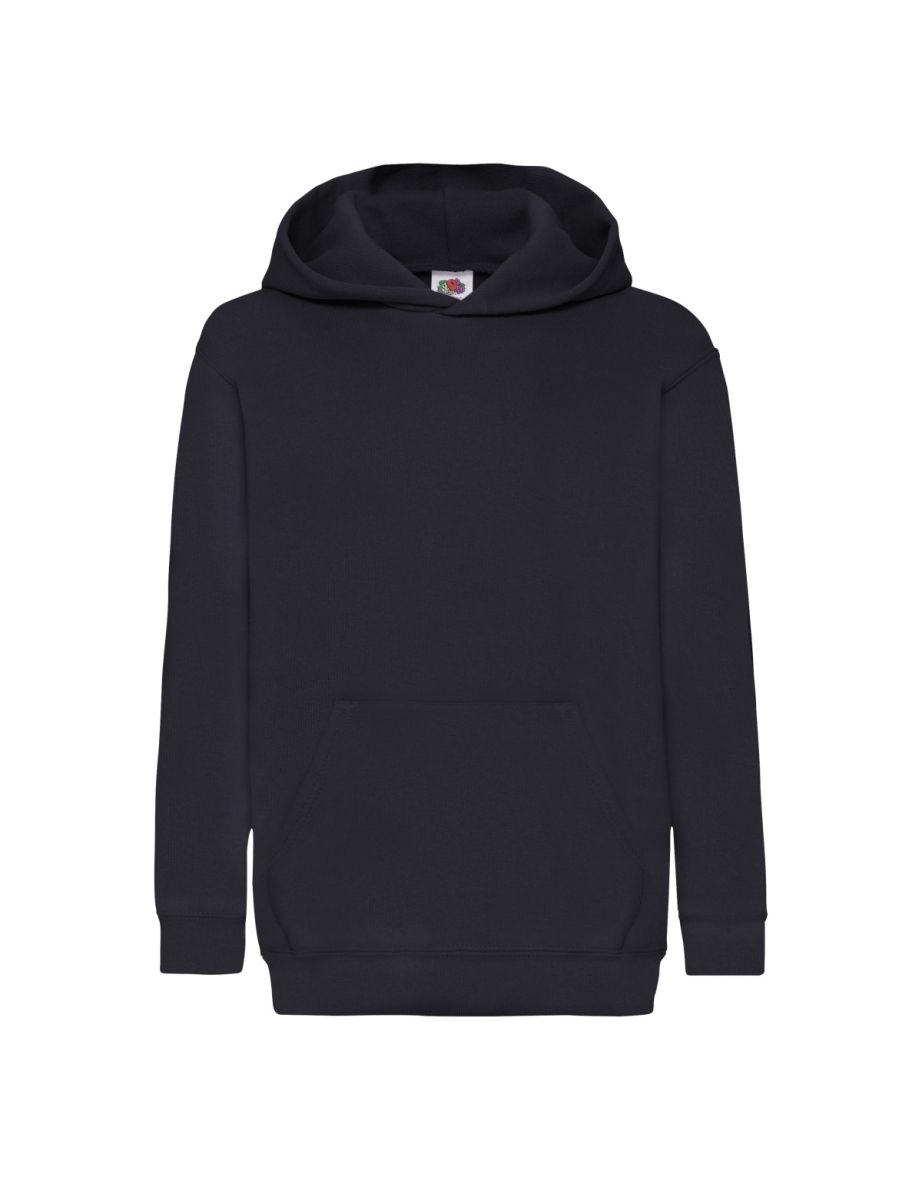 Fruit Of The Loom Childrens Unisex Hooded Sweatshirt / Hoodie - Deep Navy