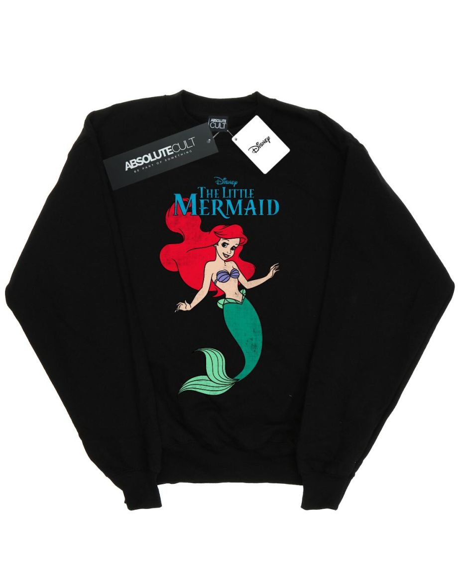 Disney Girls The Little Mermaid Line Ariel Sweatshirt - Black