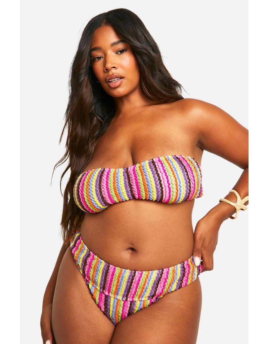 Shop Plus Crinkle Bandeau High Waisted Bikini multi Online in Bahrain VogaCloset