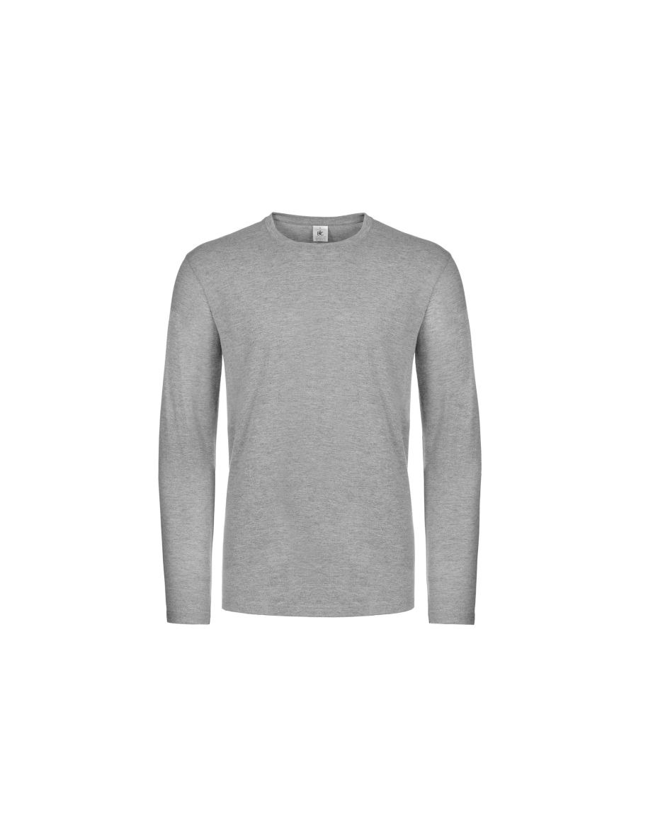 B&C Mens #E190 Long Sleeve T-Shirt - Sport Grey