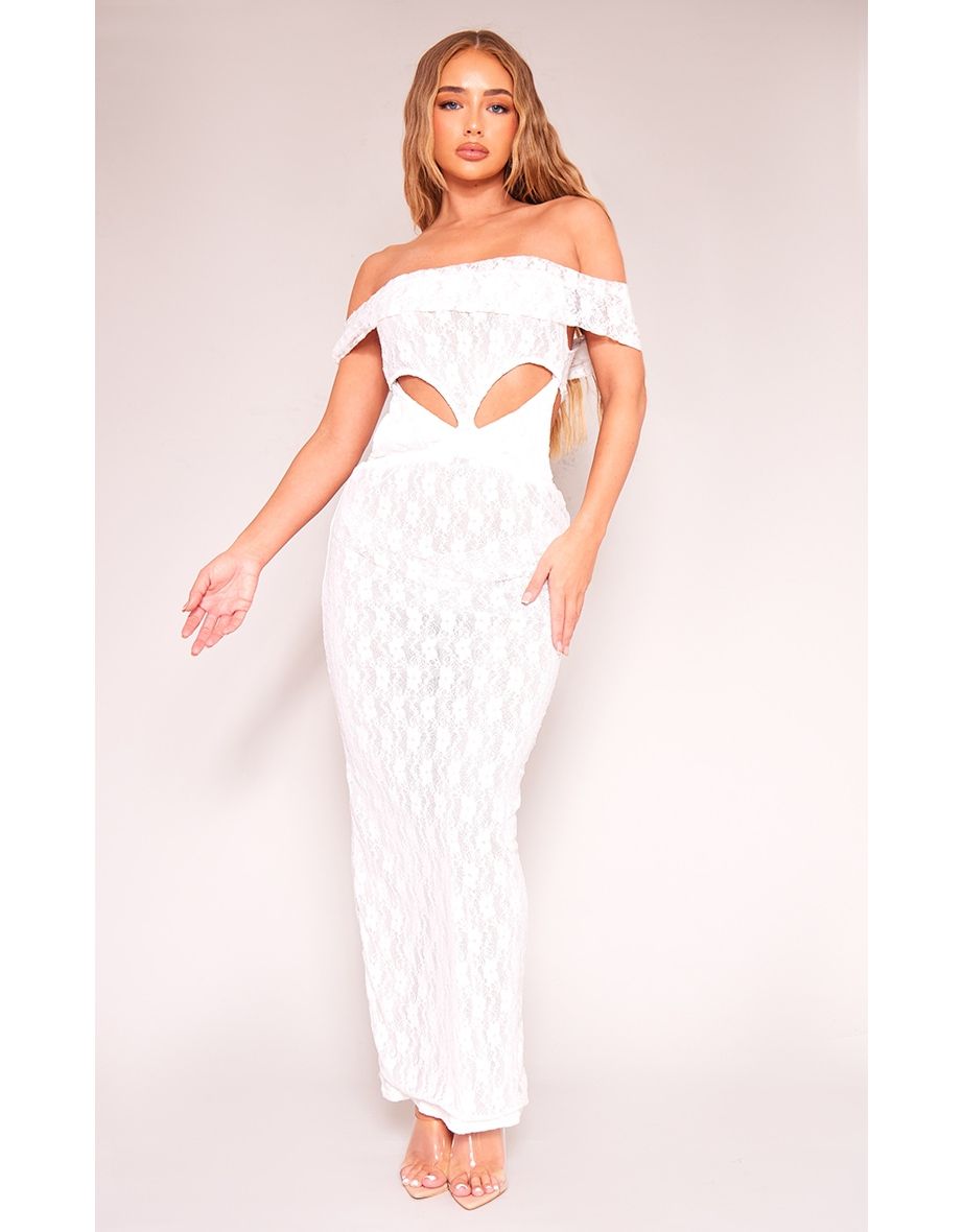 White lace best sale bardot dress