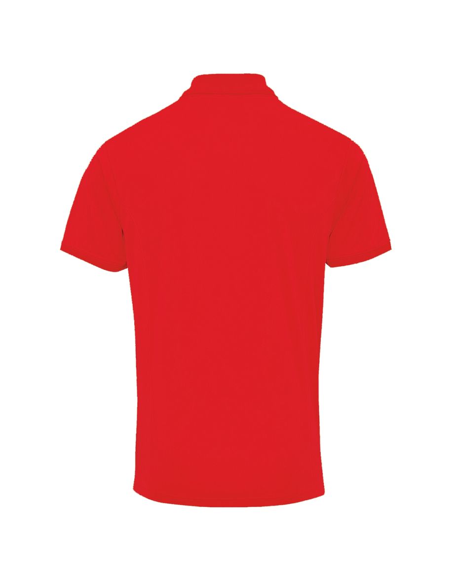 Premier Mens Coolchecker Pique Short Sleeve Polo T-Shirt - Red - 1