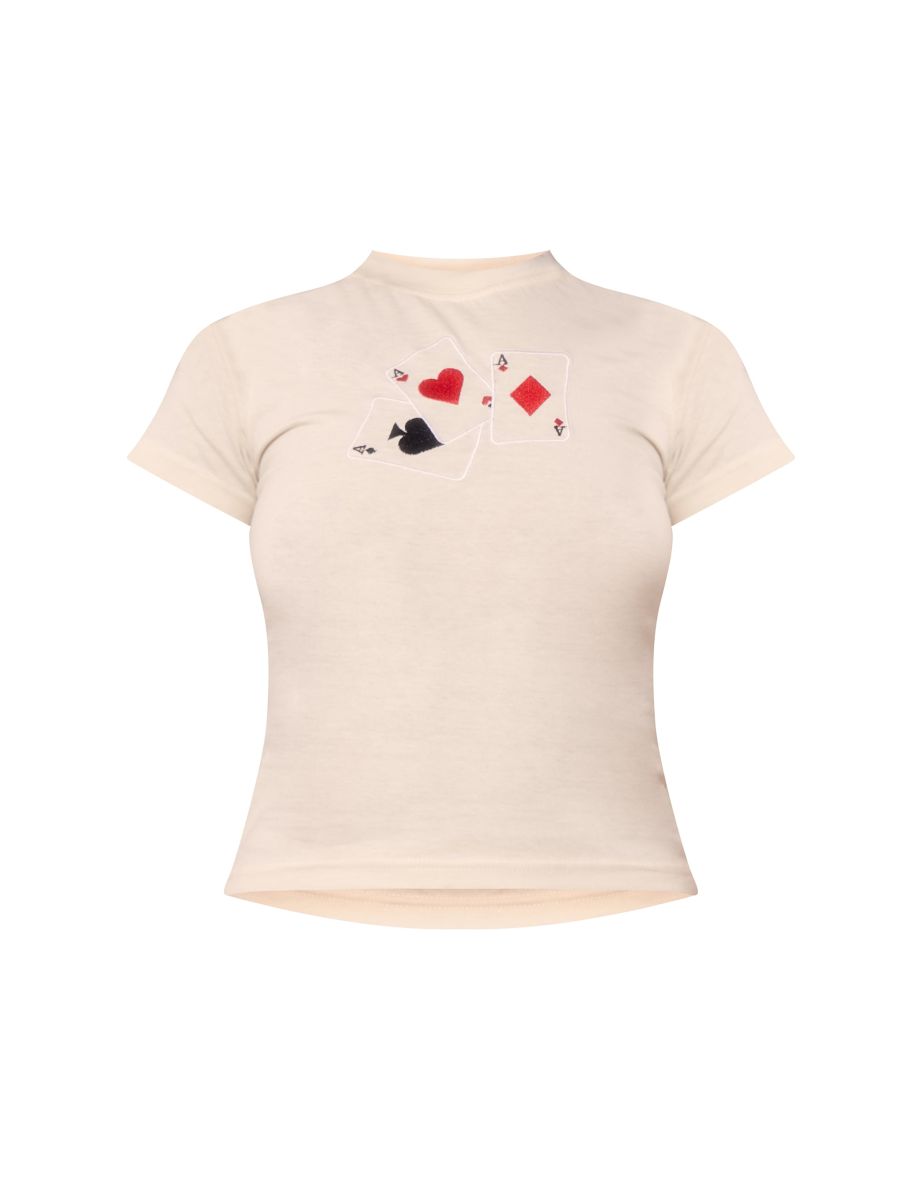 Stone Ace Card Fitted T Shirt - 4