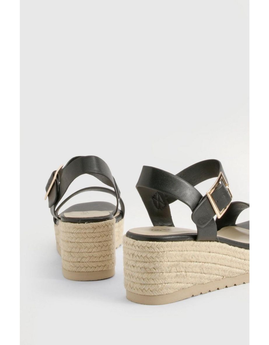 2 Part Espadrille Low Wedges - 3