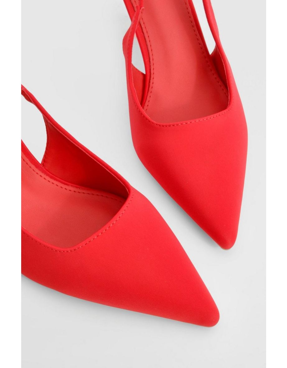Pointed Mid Heel Courts - red - 3