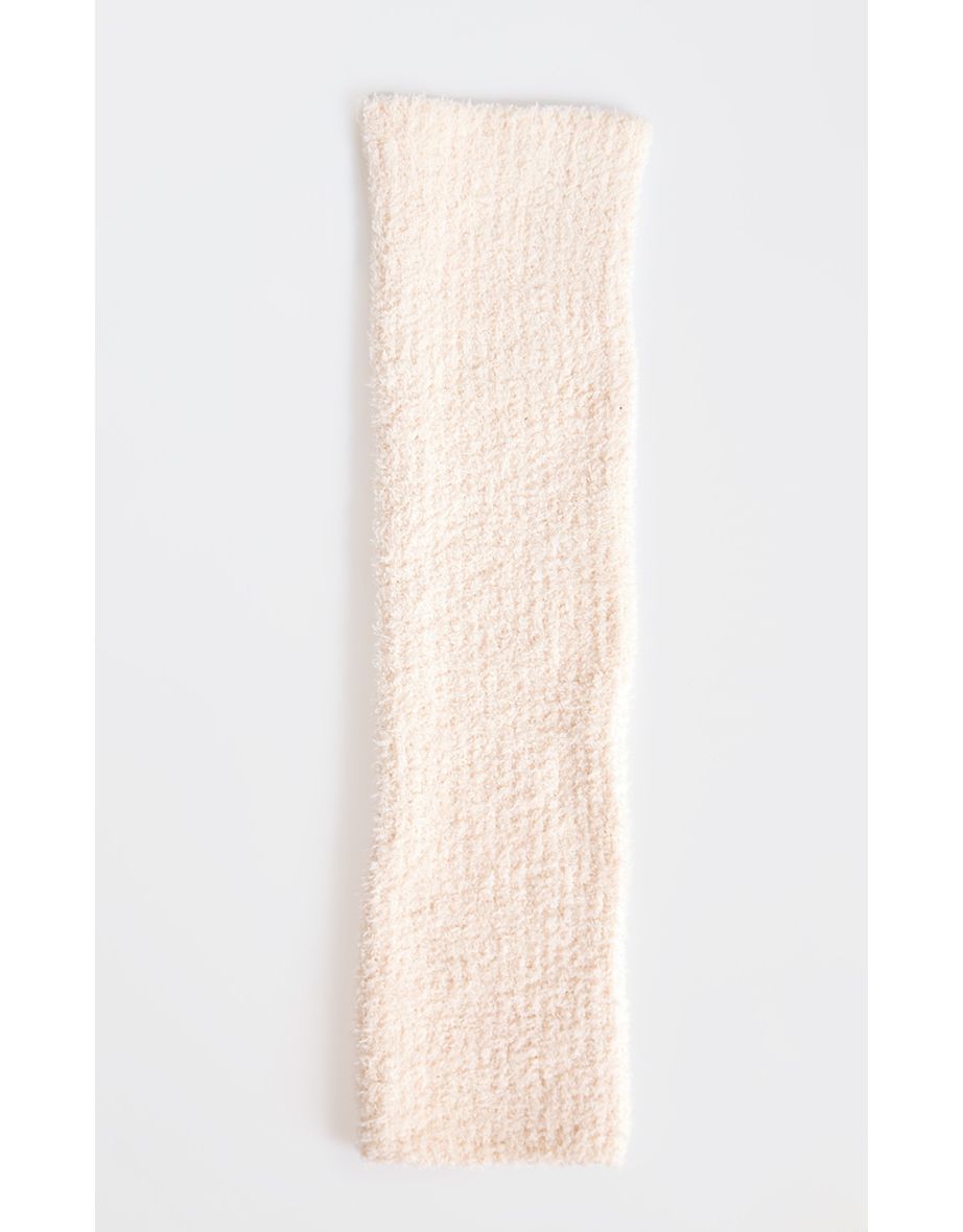 Cream Cosy Knit Rib Leg Warmers - 2
