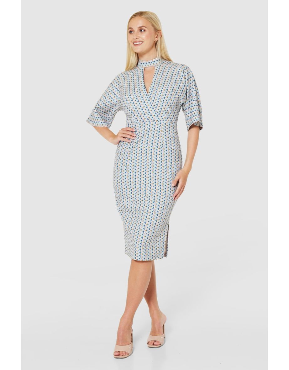 Closet London Lilac Kimono Pencil Dress
