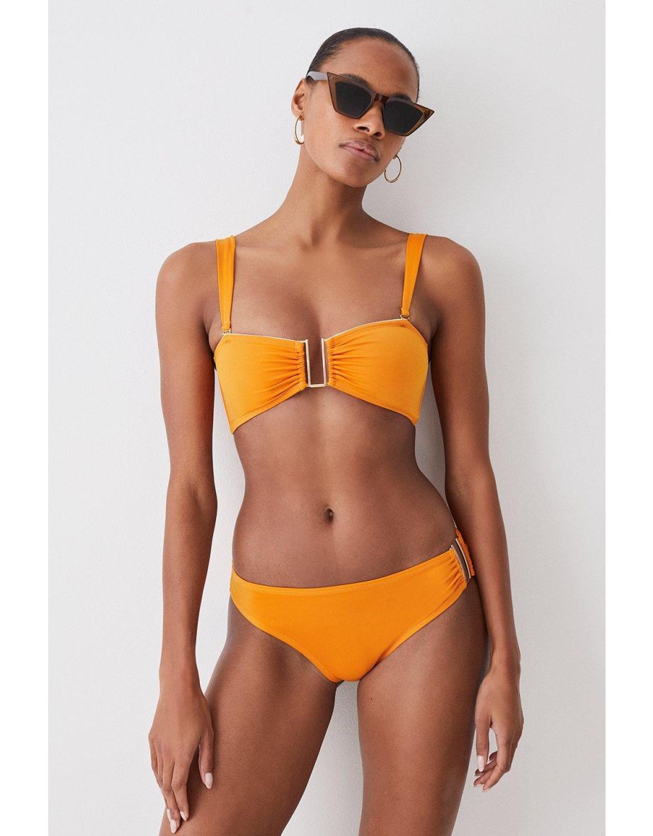Detachable Strap Gold Trim Bikini Top