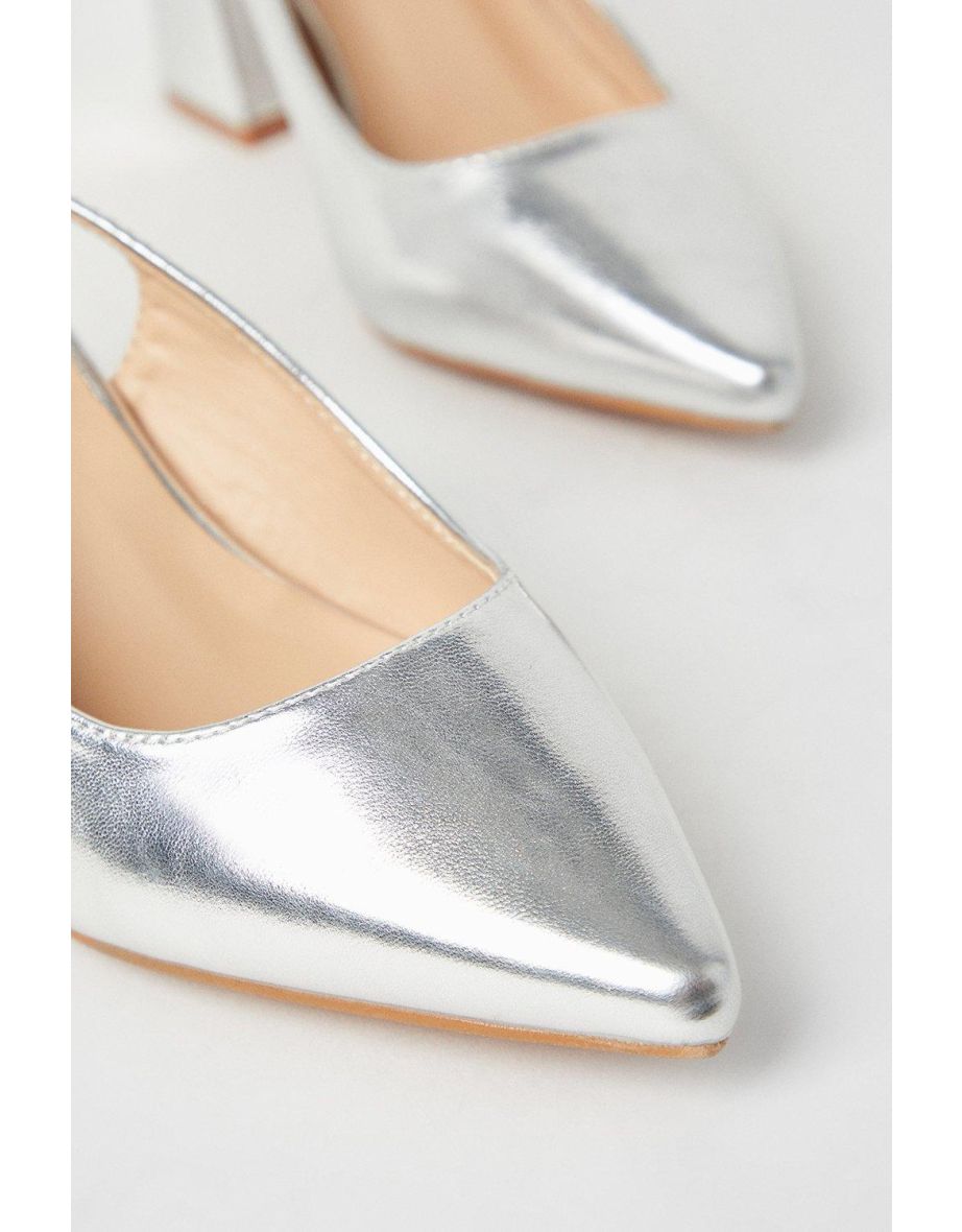 Valerie Slingback High Block Heel Court Shoes - 3