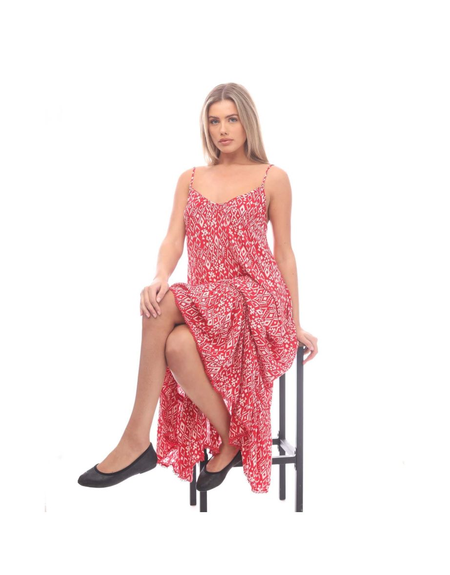 Women's Superdry Vintage Long Beach Camisole Dress in Red - 4