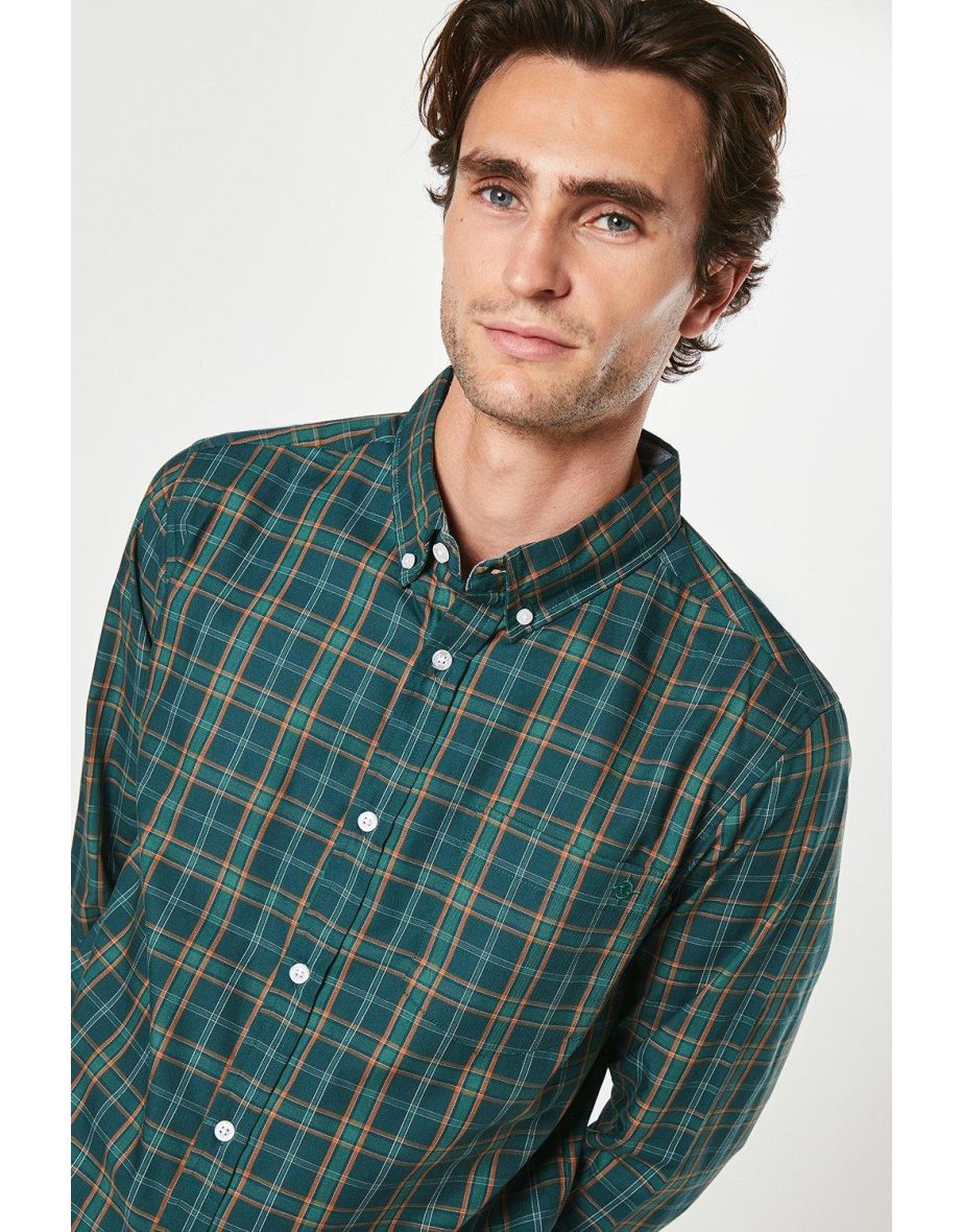 Clean Check Long Sleeve Shirt - turquoise - 3