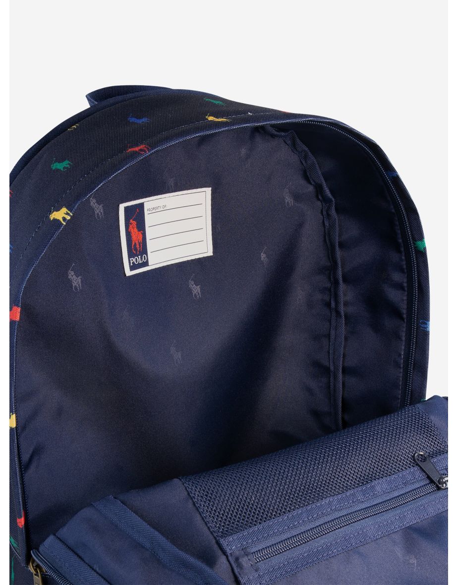 Kids Polo Pony Backpack in Navy (45cm) - 3