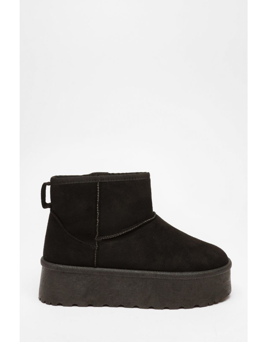 Faux suede sale platform ankle booties