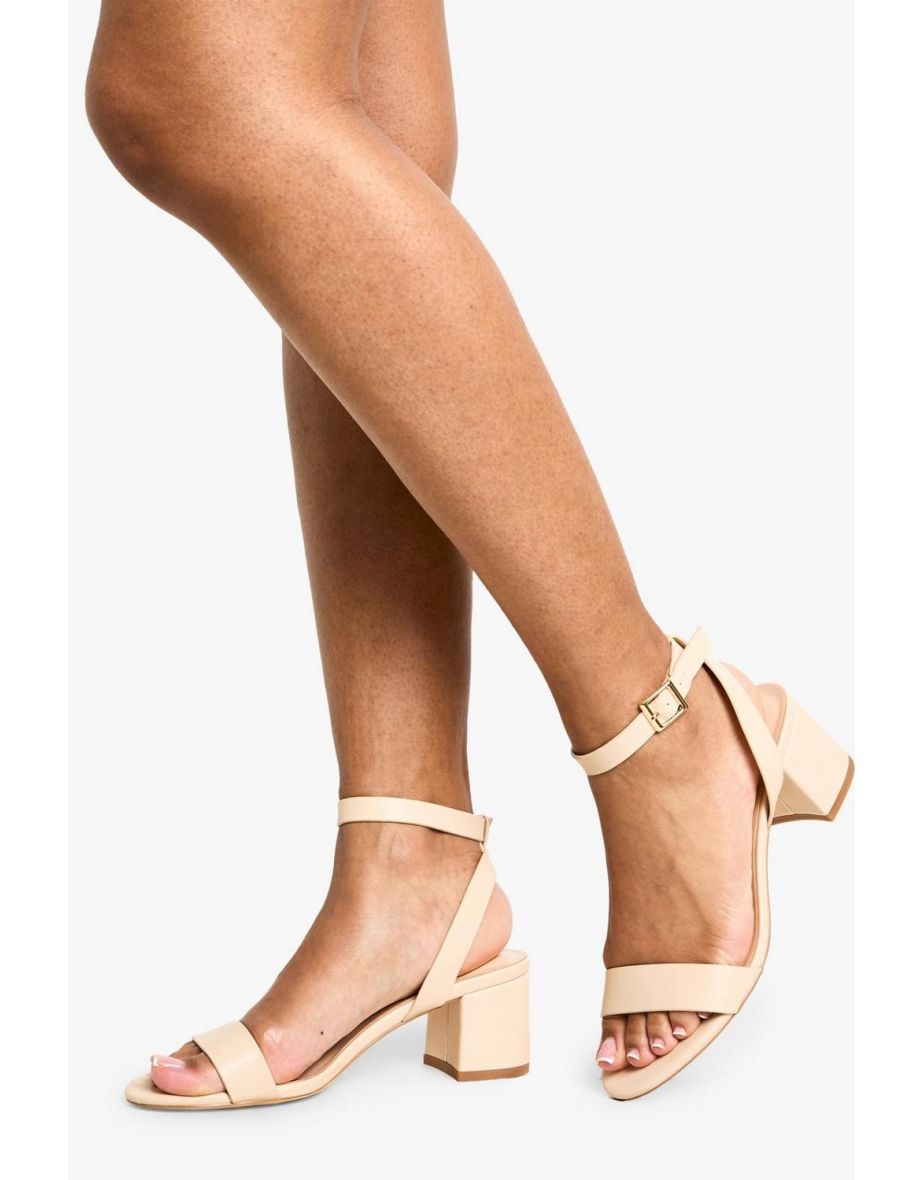 Low Block Barely There Heels - nude