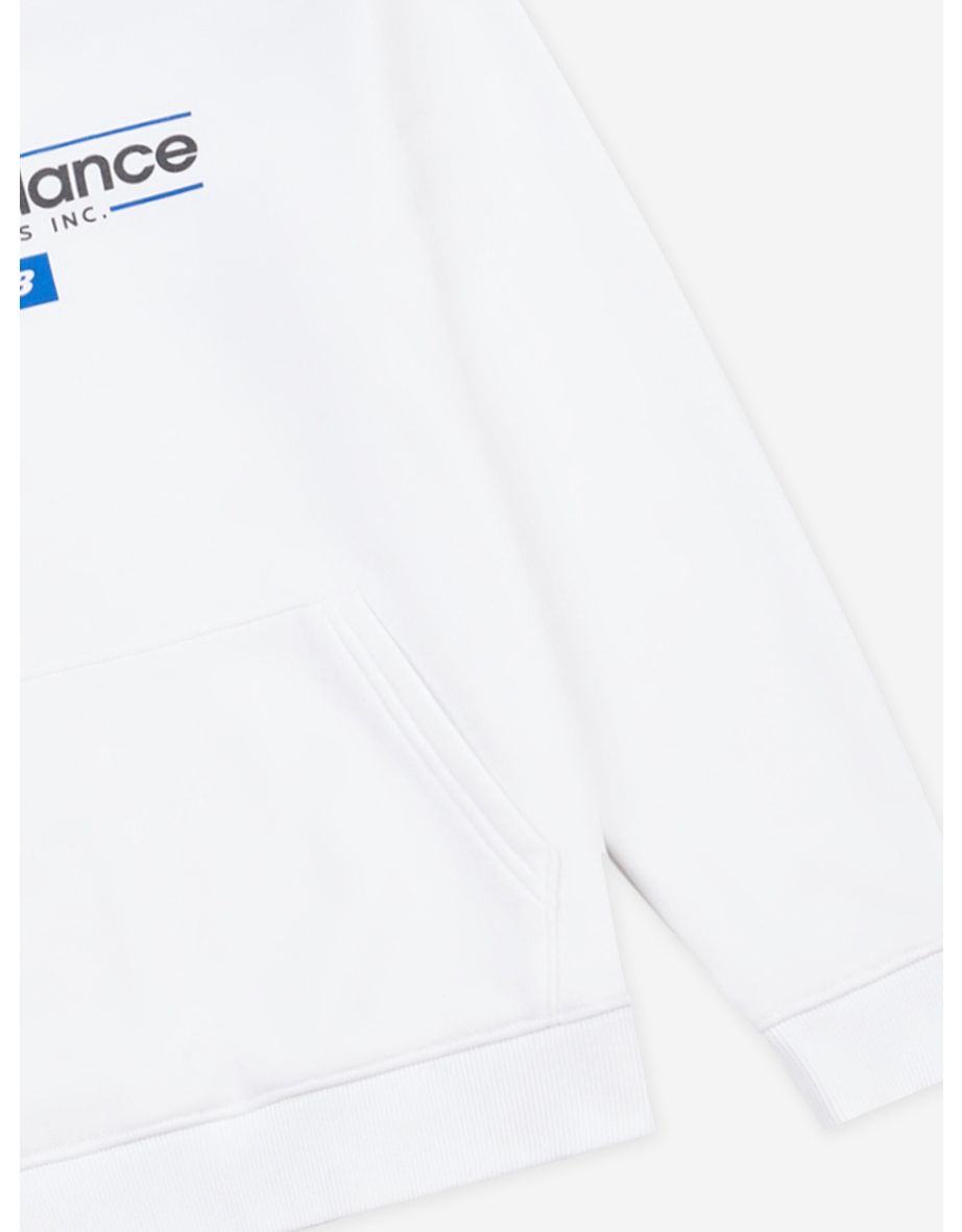 New Balance Boys Linear Athletics Graphic Hoodie in White - 3