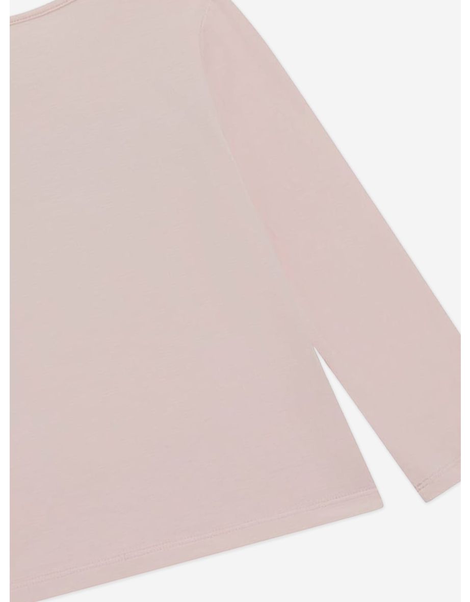 Guess Girls Long Sleeve Logo T-Shirt in Pink - 3