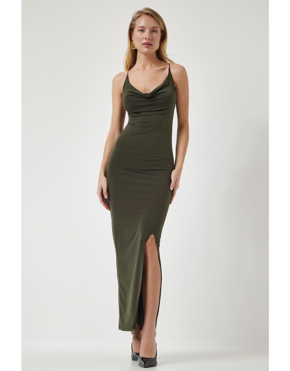 Khaki strappy dress hotsell