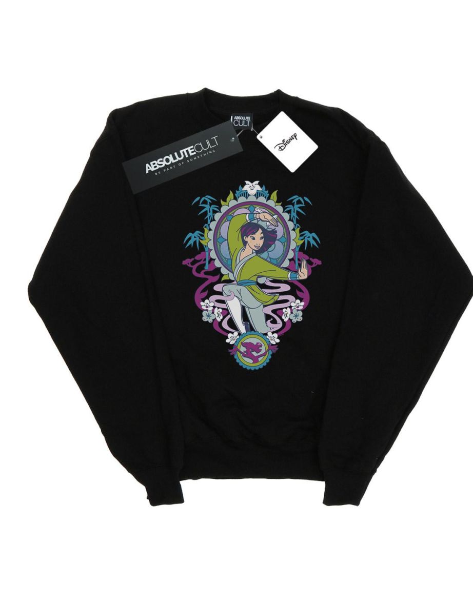 Disney Girls Mulan Ornamental Sweatshirt - Black