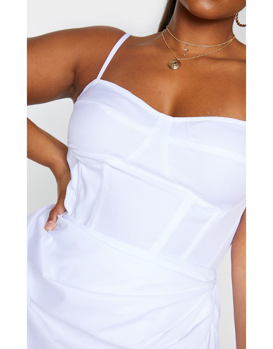 Plus White Structure Corset Top - 3
