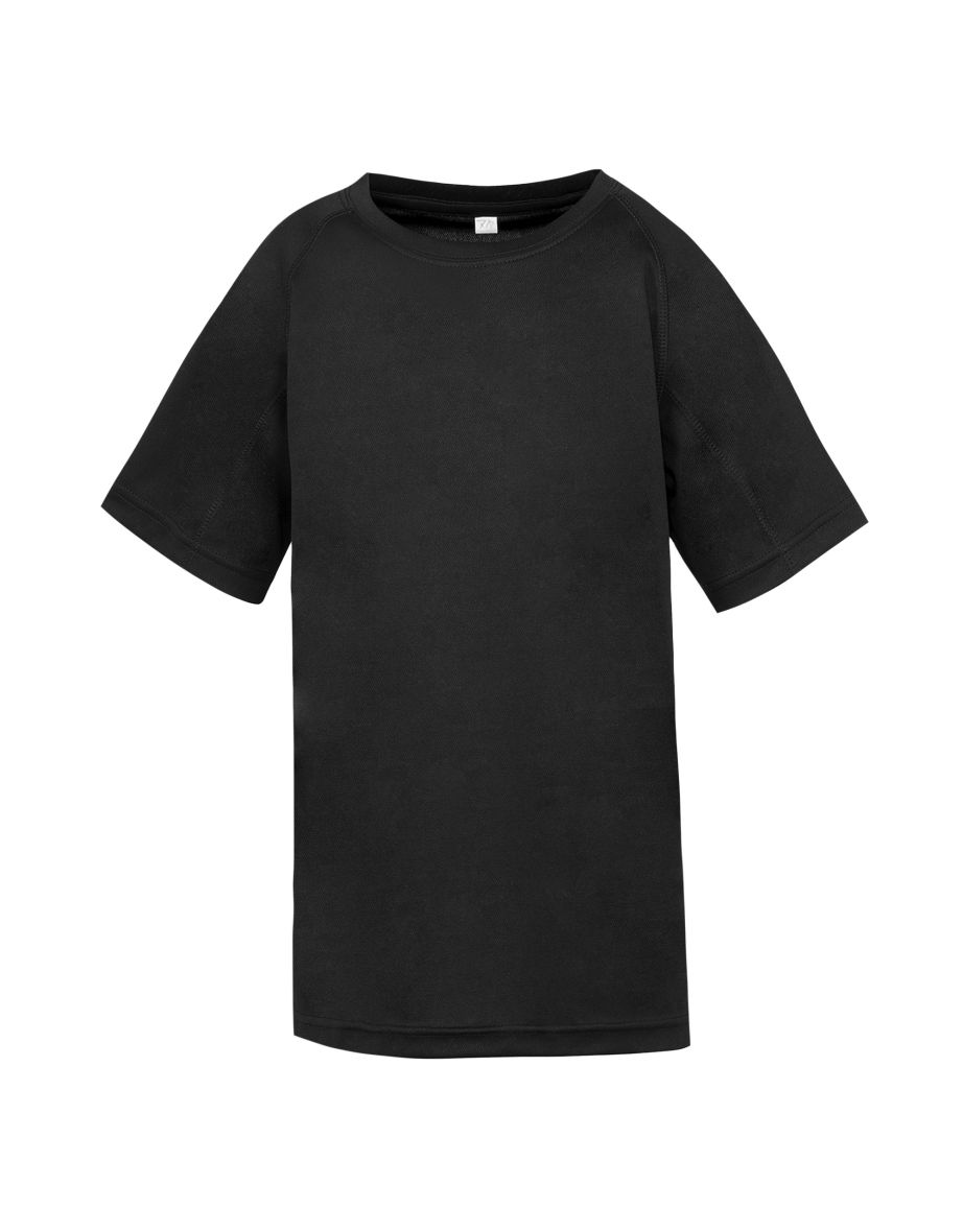 Spiro Childrens Boys Performance Aircool T-Shirt - Black