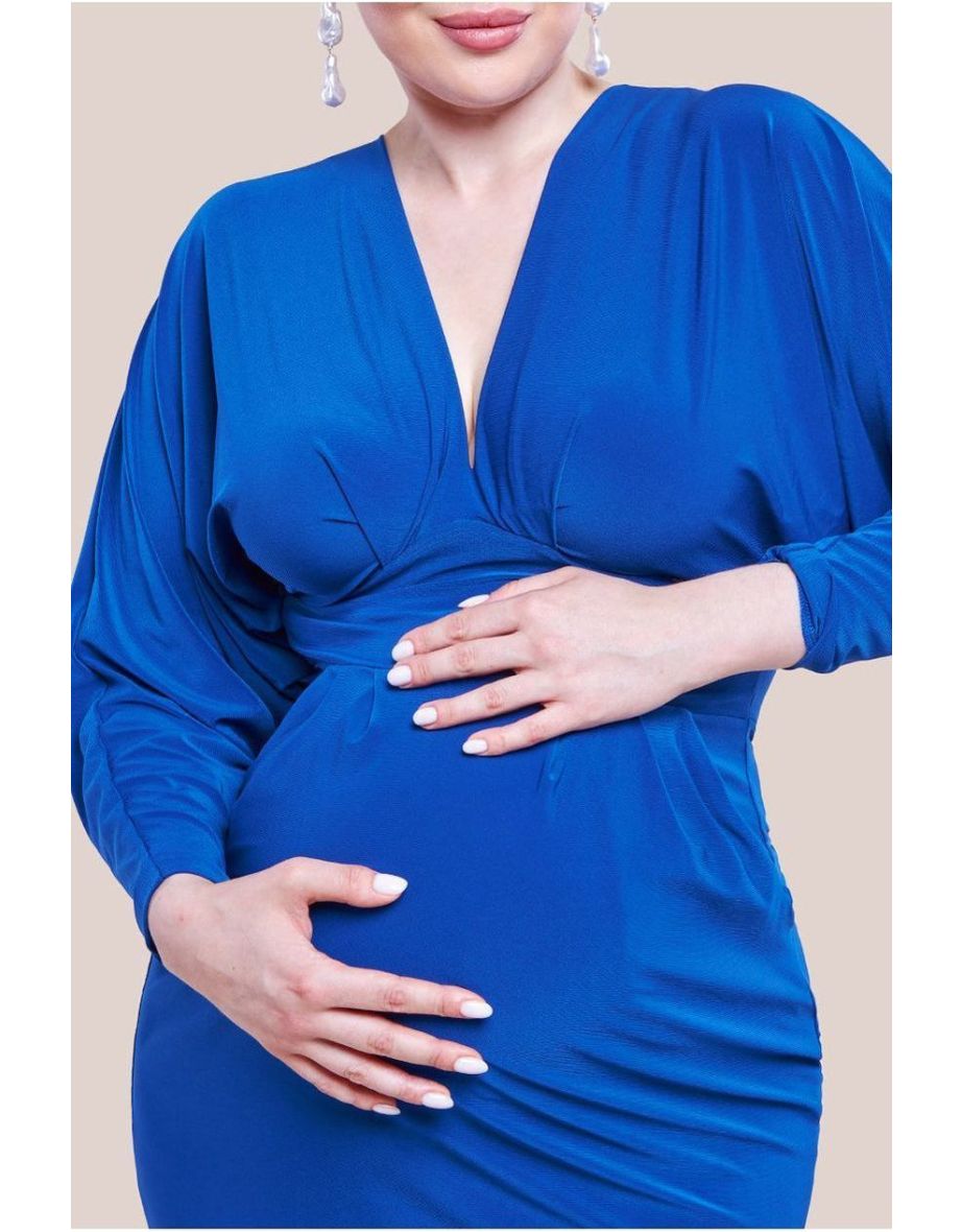 Goddiva Maternity Batwing Sleeve Midi Dress - 3