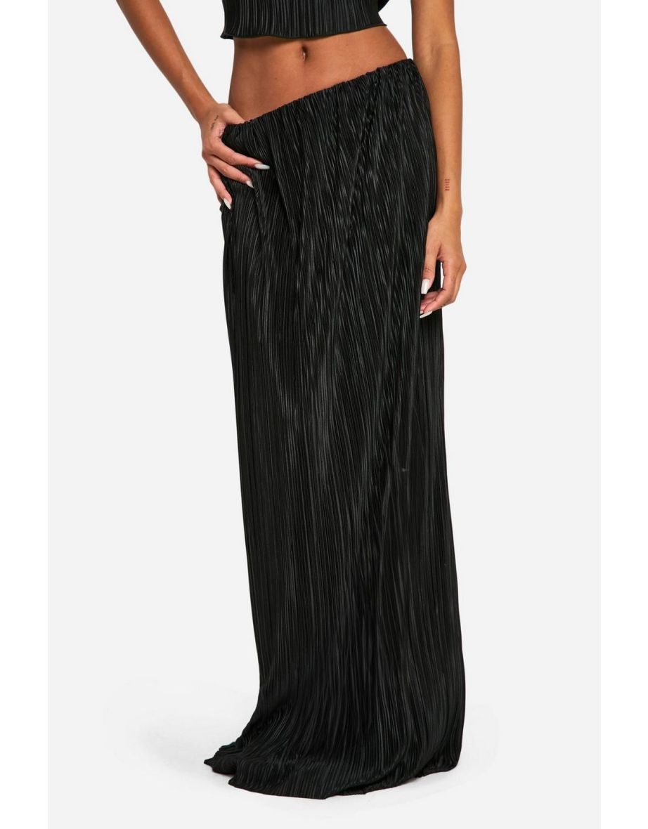 Plisse Maxi Skirt - black - 3