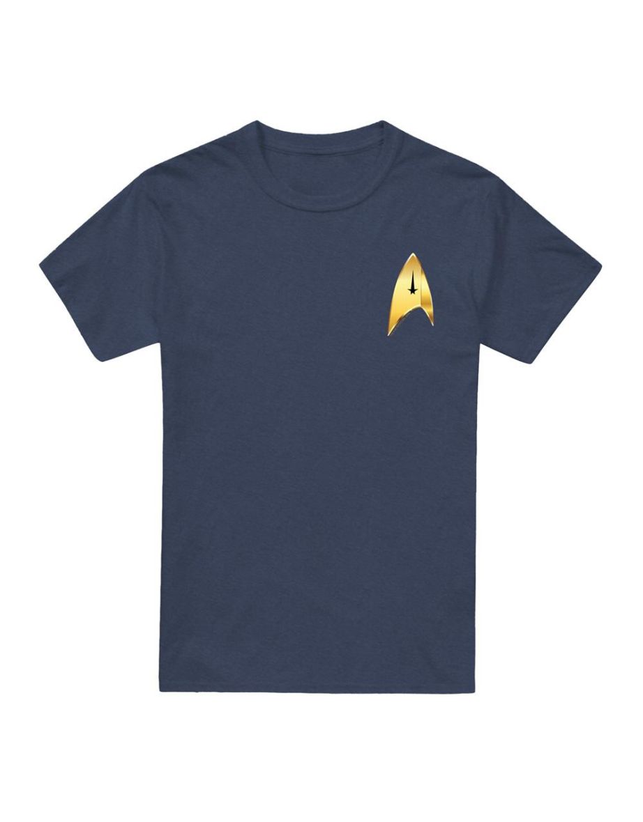 Star Trek: Discovery Unisex Adult Command Badge T-Shirt - Navy