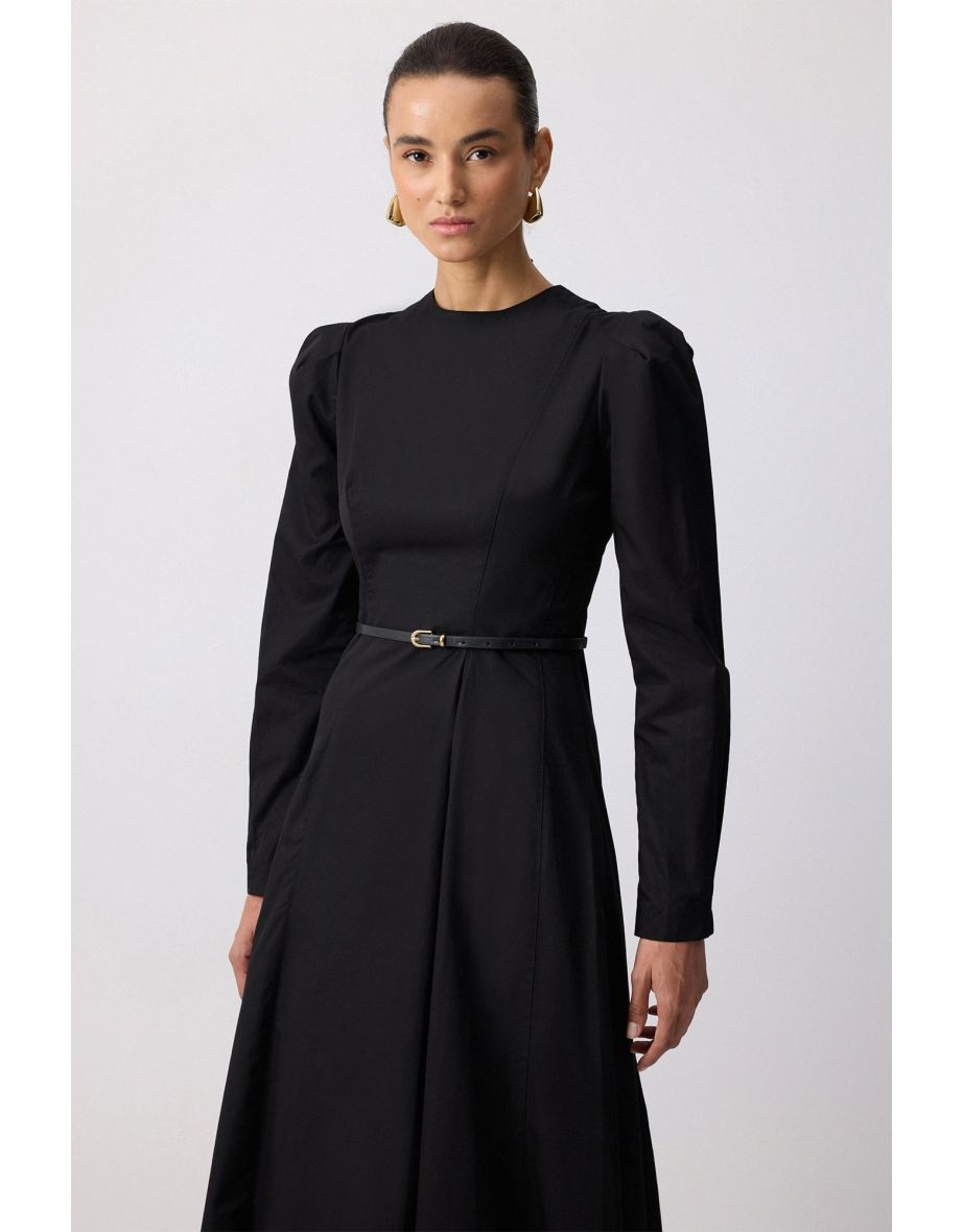 DOTED GABARDINE DRESS