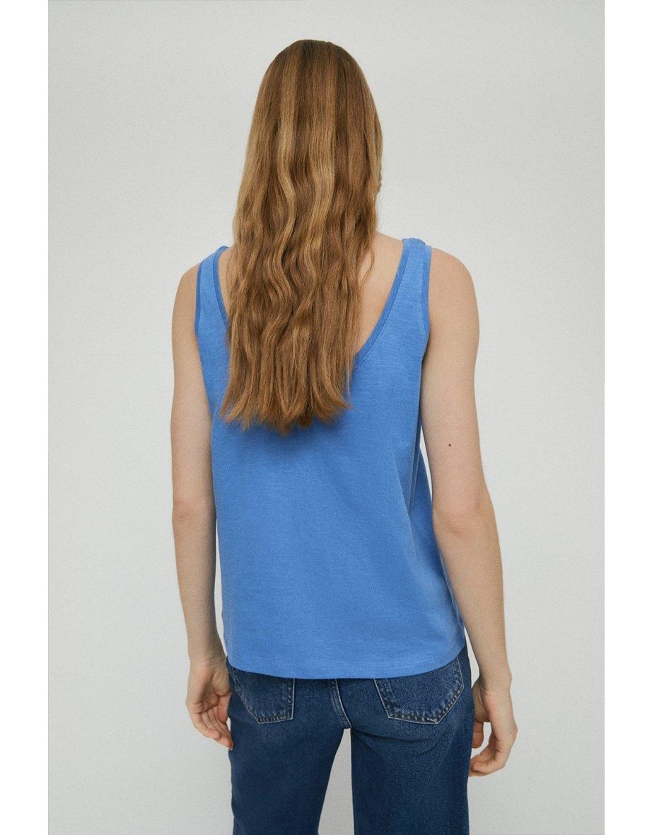 Slub Scoop Neck Vest - 2