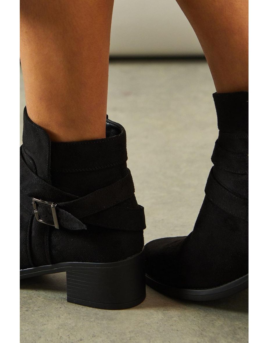 Good For The Sole: Extra Wide Fit Mista Comfort Buckle Detail Ankle Boots - 3