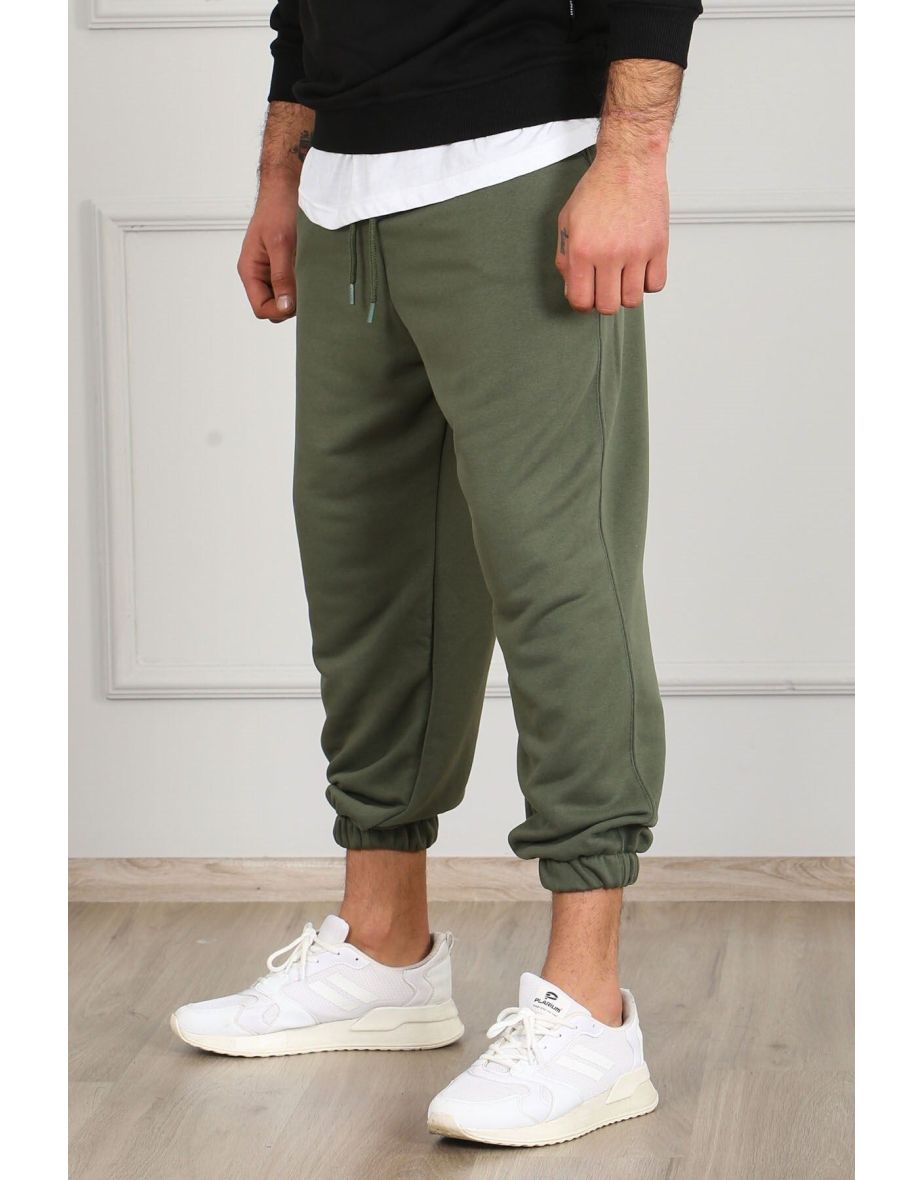 Khaki Oversize Short Leg Men's Tracksuit