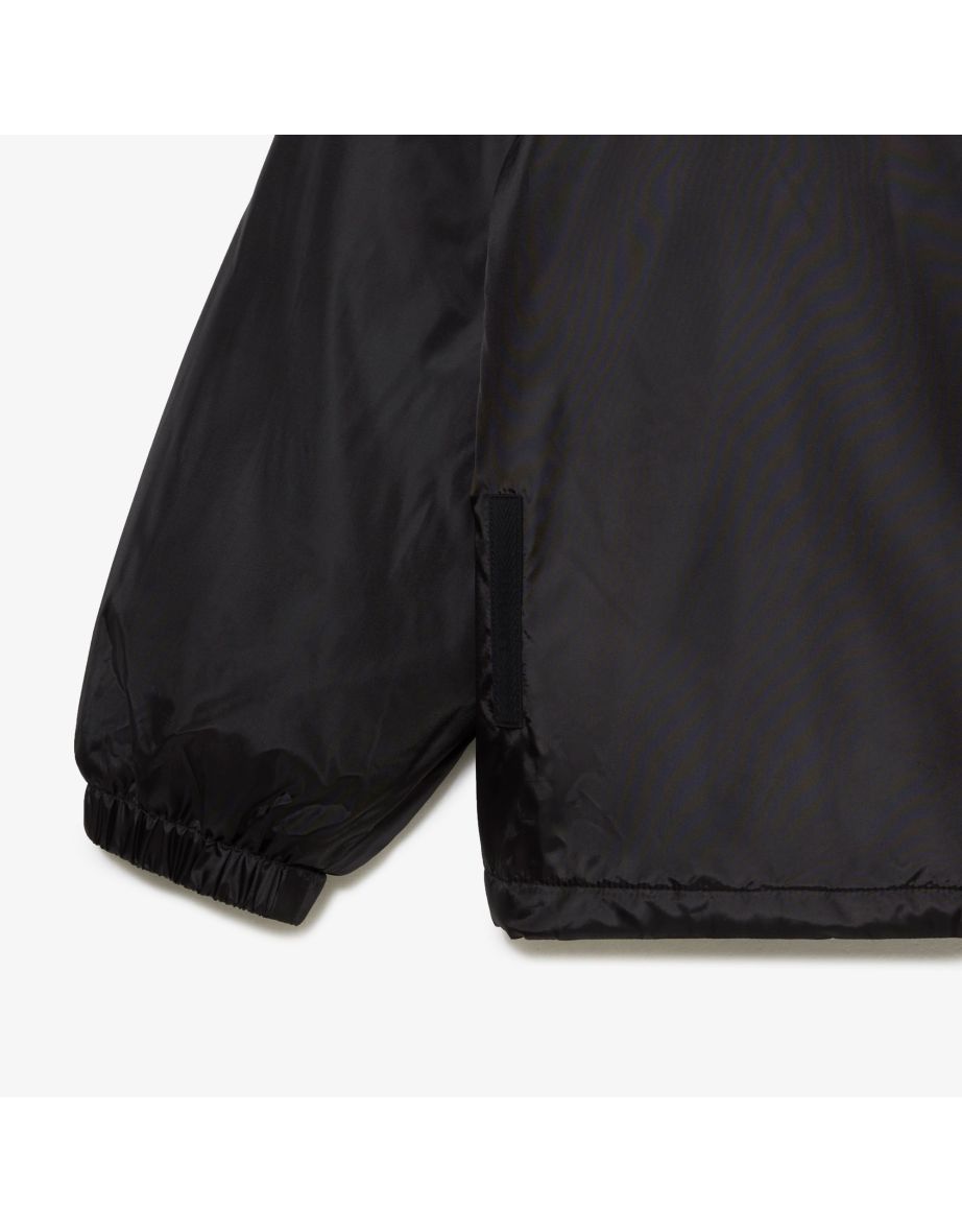 Men's Lacoste Cropped Quilted Hooded Jacket in Black - 5