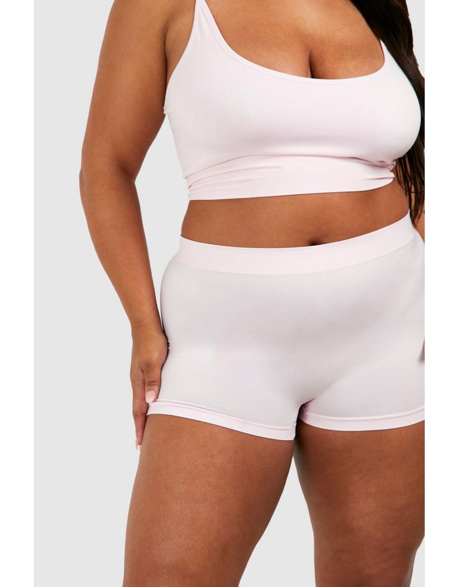 Plus Seamless Boy Shorts - baby pink - 3