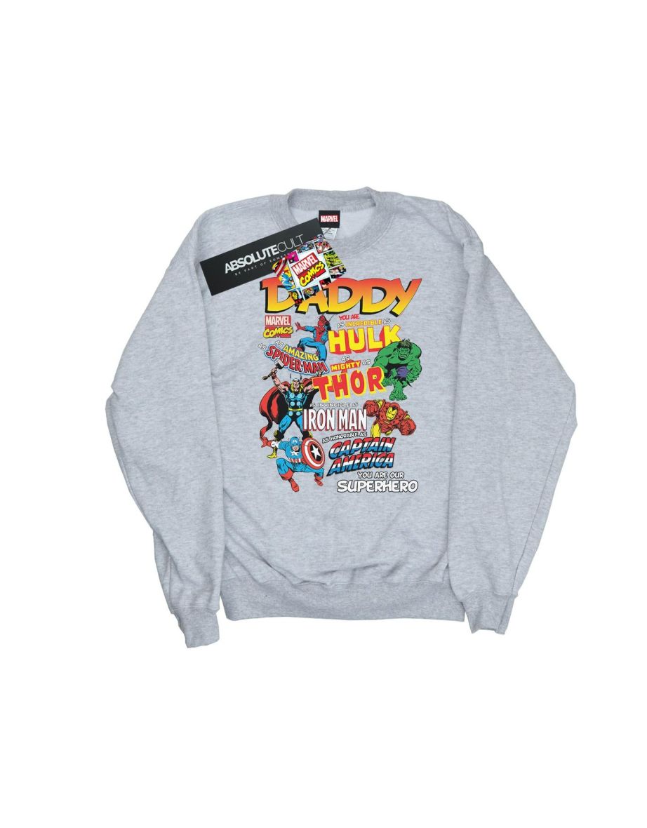 Marvel Mens Our Dad Superhero Sweatshirt - Sports Grey - 1