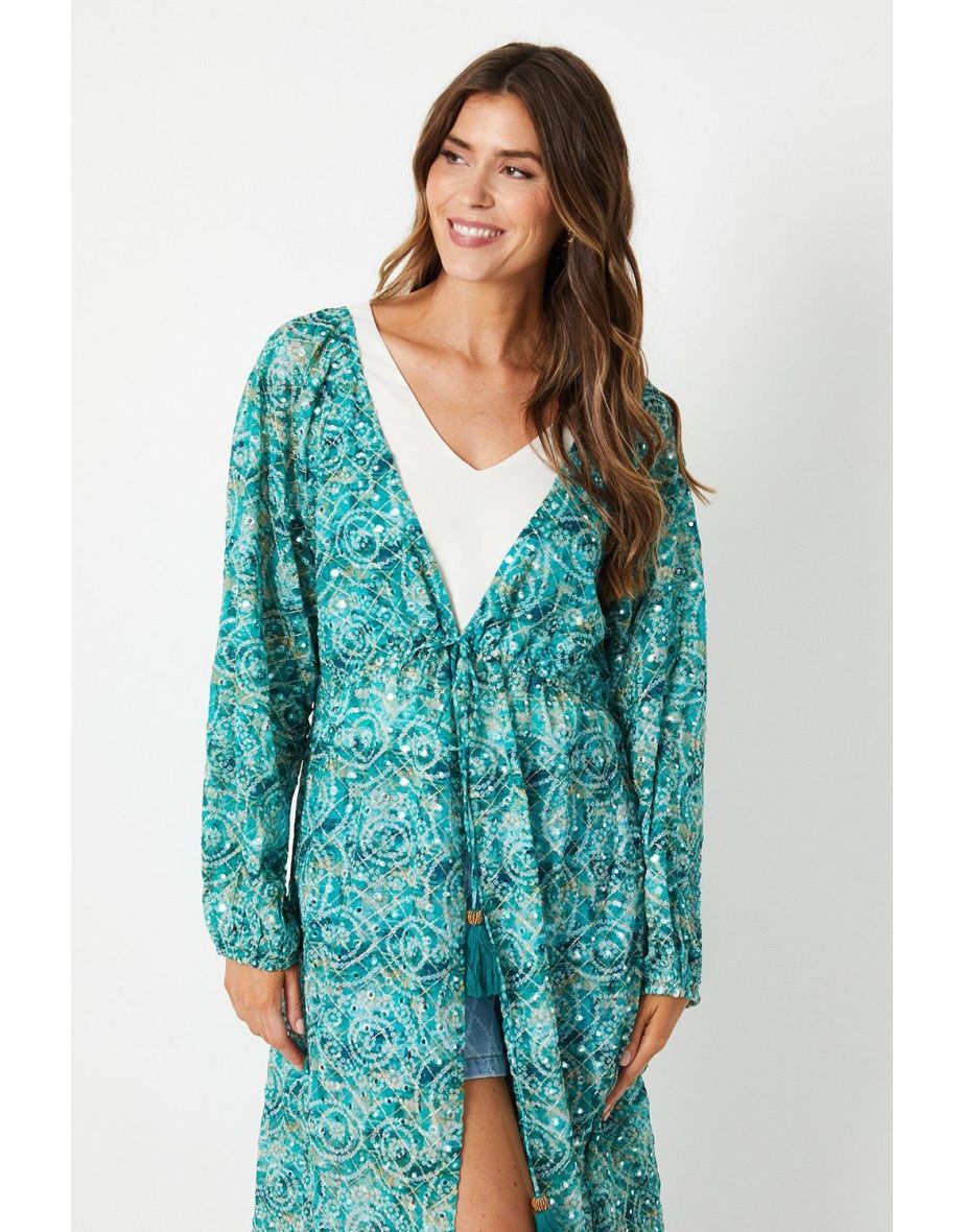 Mirror Detail Ombre Longline Kaftan - 3