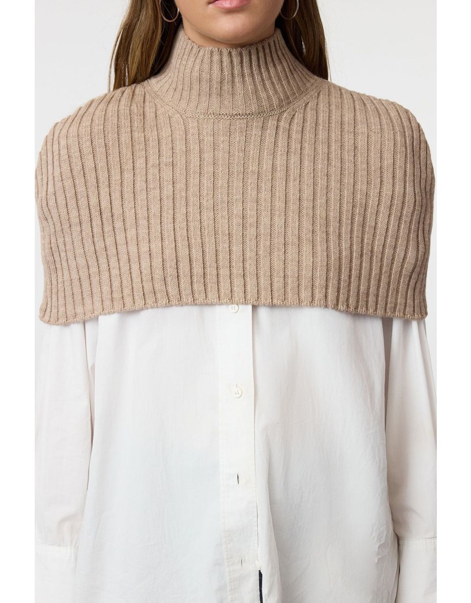 Mink Crop Turtleneck Knit Sweater - 4