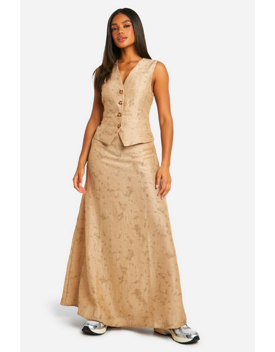 Tie Dye Textured Fitted Waistcoat - stone