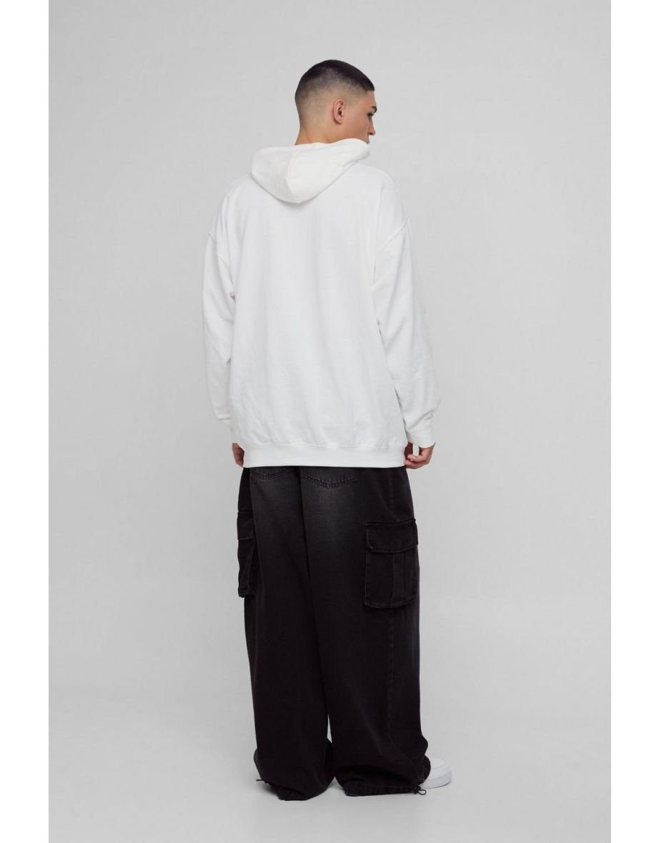 Oversized Worldwide Money Graphic Hoodie - white - 2