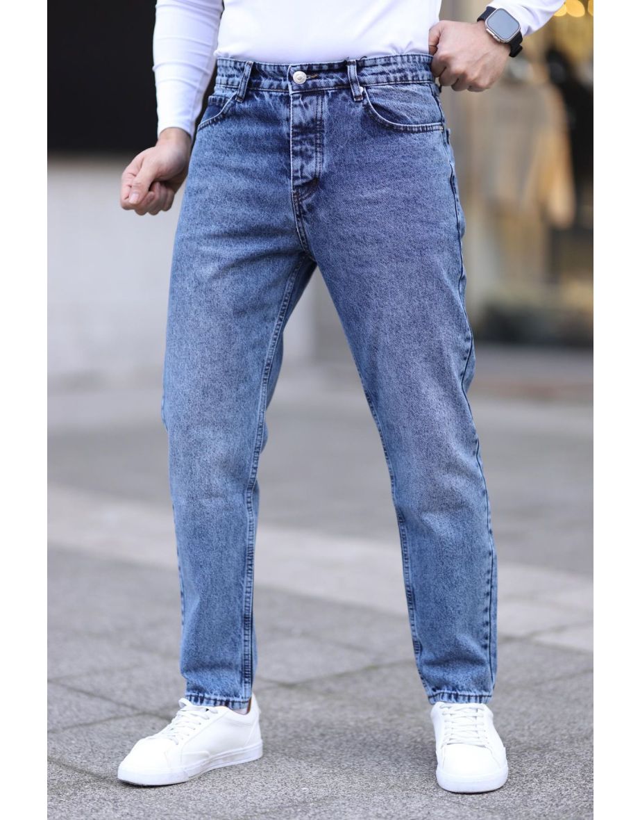 Blue Mens Boyfriend Jeans Denim Pants