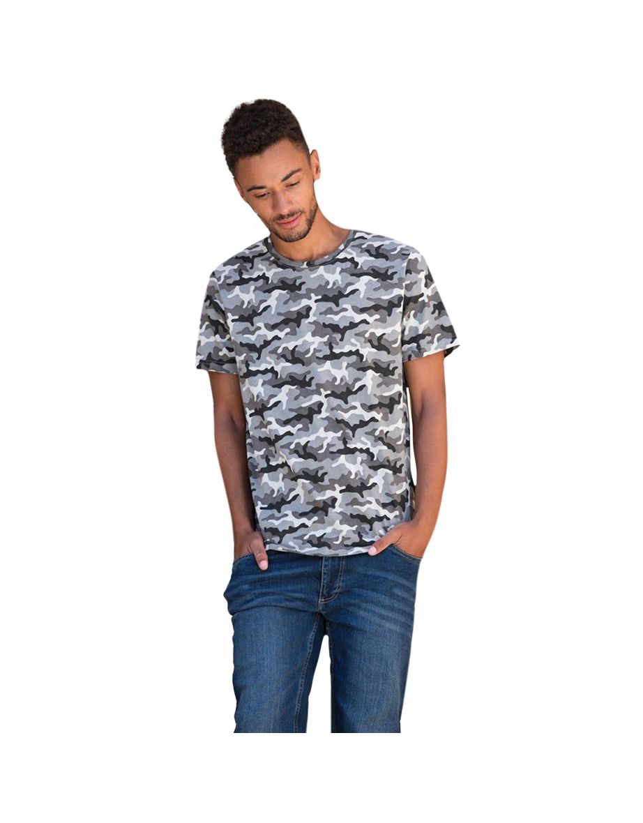 AWDis Mens Camouflage T-Shirt - Grey Camo - 2
