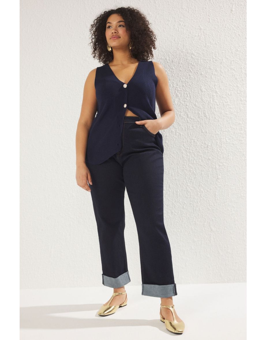 Dark Blue High Stretch Skinny Jeans