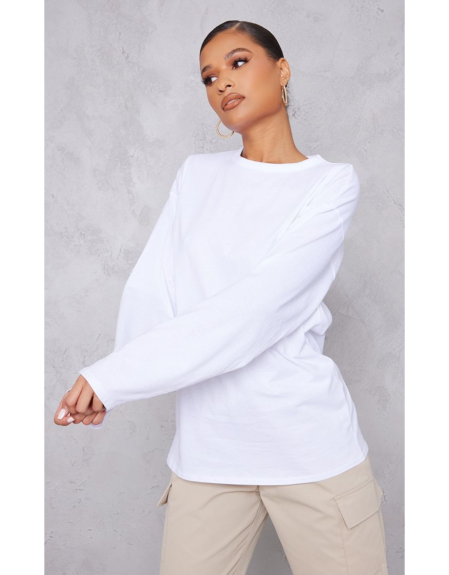 Prettylittlething Organic White Oversized T-Shirt