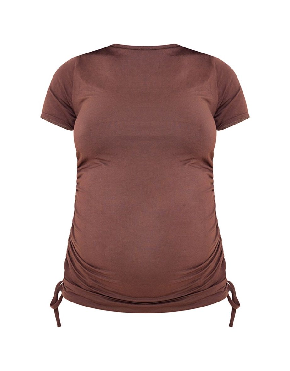 Maternity Chocolate Maternity Ruched Bump T-Shirt - 4