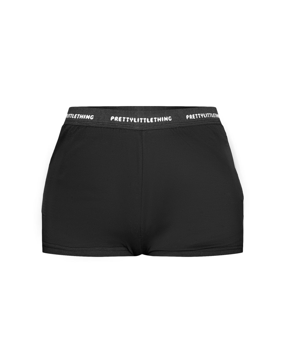 PRETTYLITTLETHING Black Tape PJ Shorts - 2