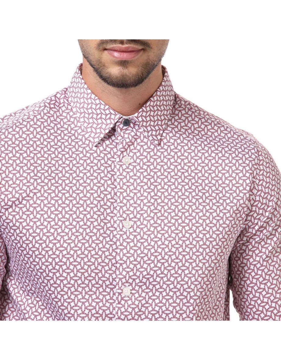 Men's Ted Baker Hedoes Geo Print Shirt in Red - 5