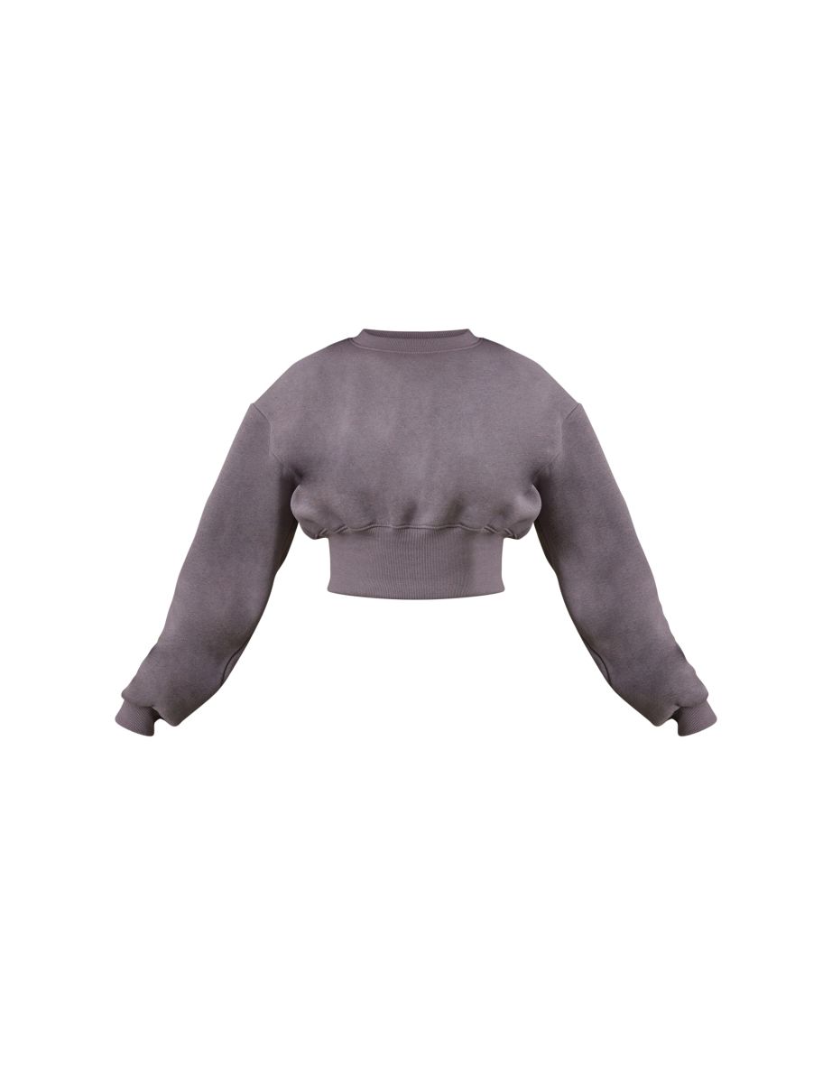 Tall Steel Blue Cropped Oversized Sweatshirt - 4
