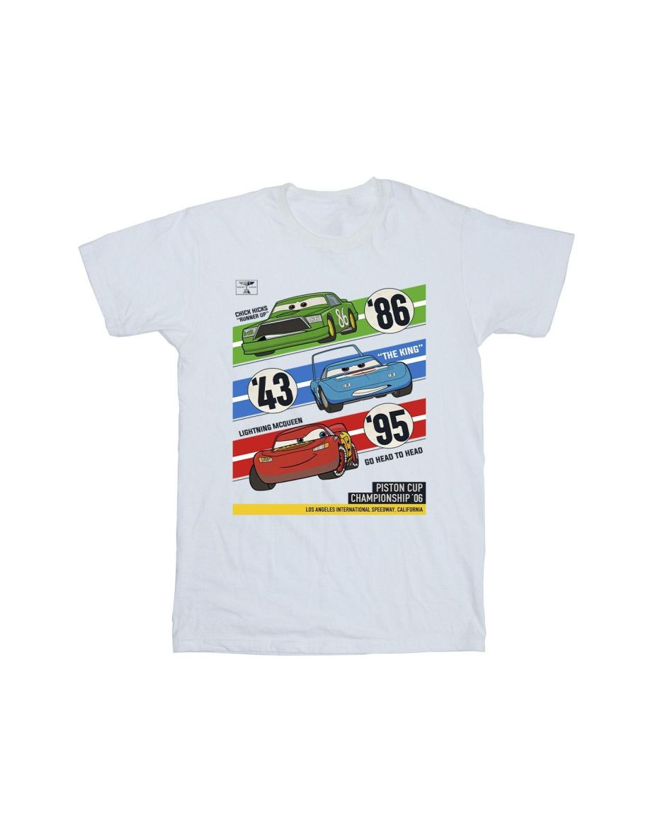 Disney Mens Cars Piston Cup Champions T-Shirt - White