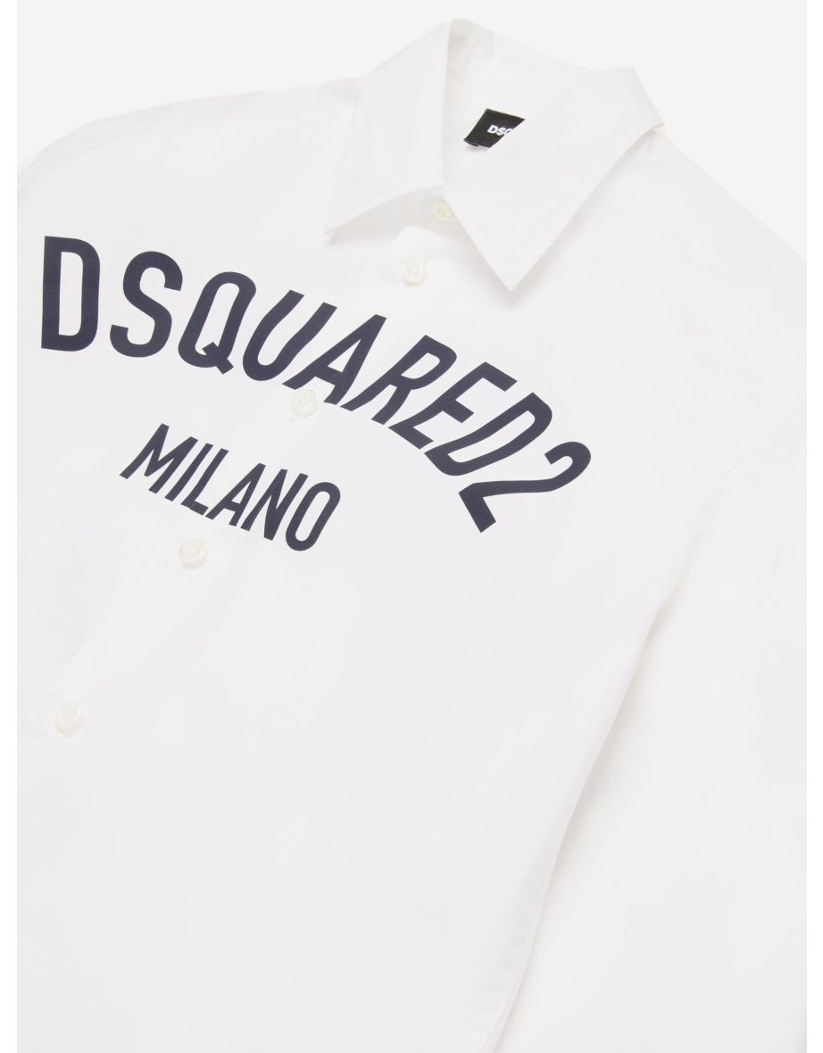 Boys Milano Logo Shirt in White - 2