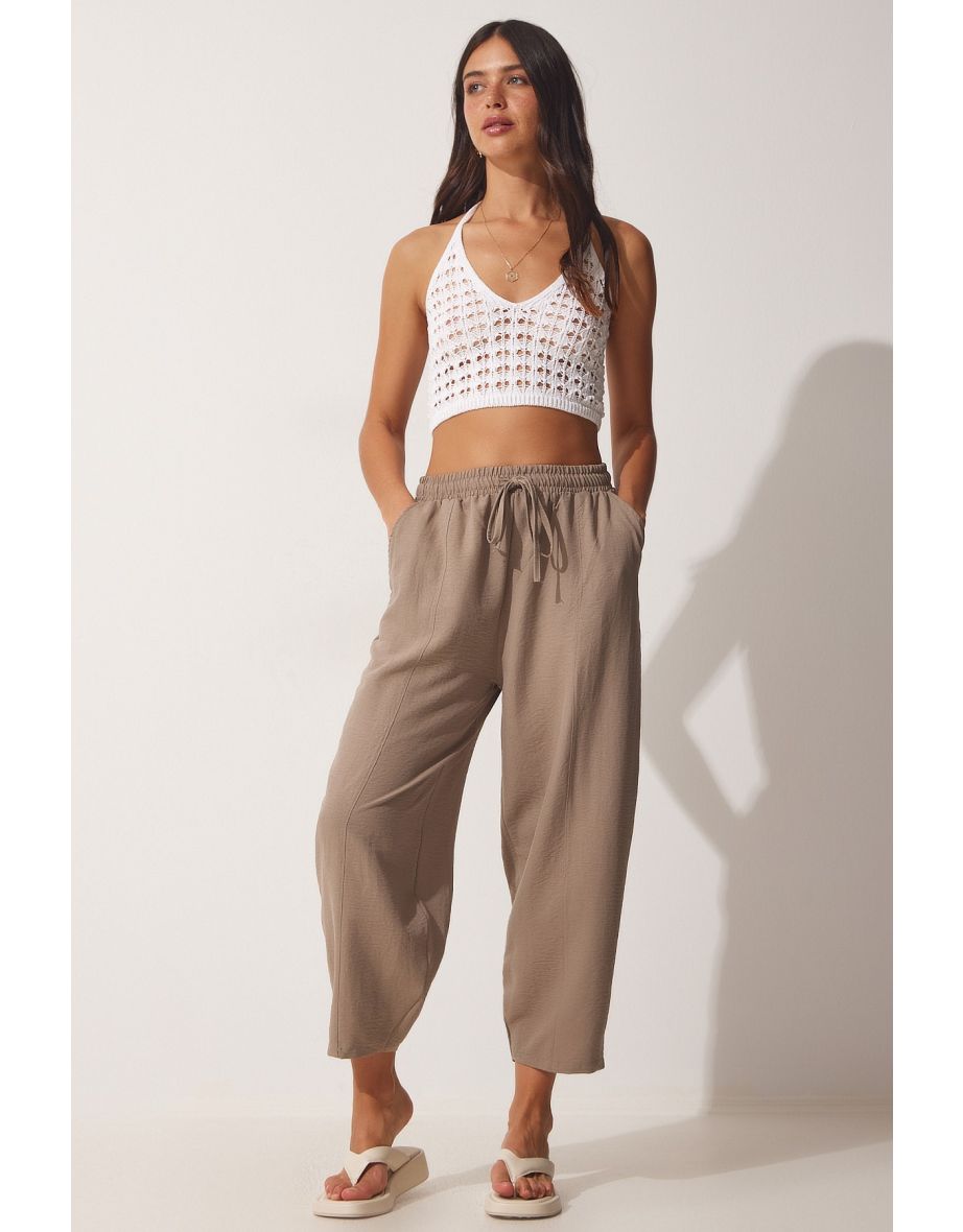 Women's Mink Linen Baggy Trousers