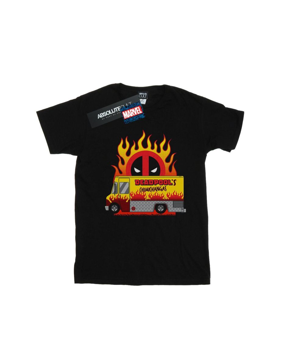 Marvel Mens Deadpool Chimichangas Van T-Shirt - Black - 1